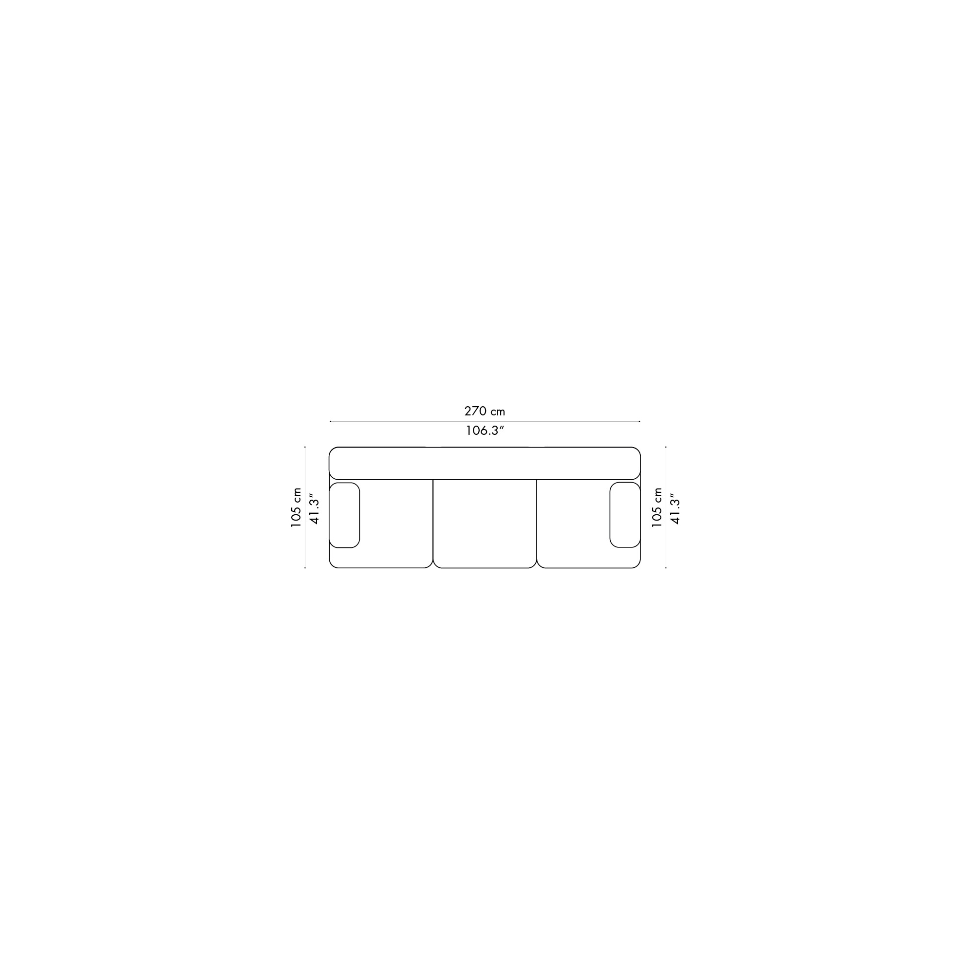 Canapé Alphabet – 3 places – PL270-1 - Fritz Hansen