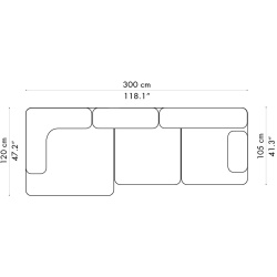 Canapé Alphabet – 3 places – PL300-1 - Fritz Hansen