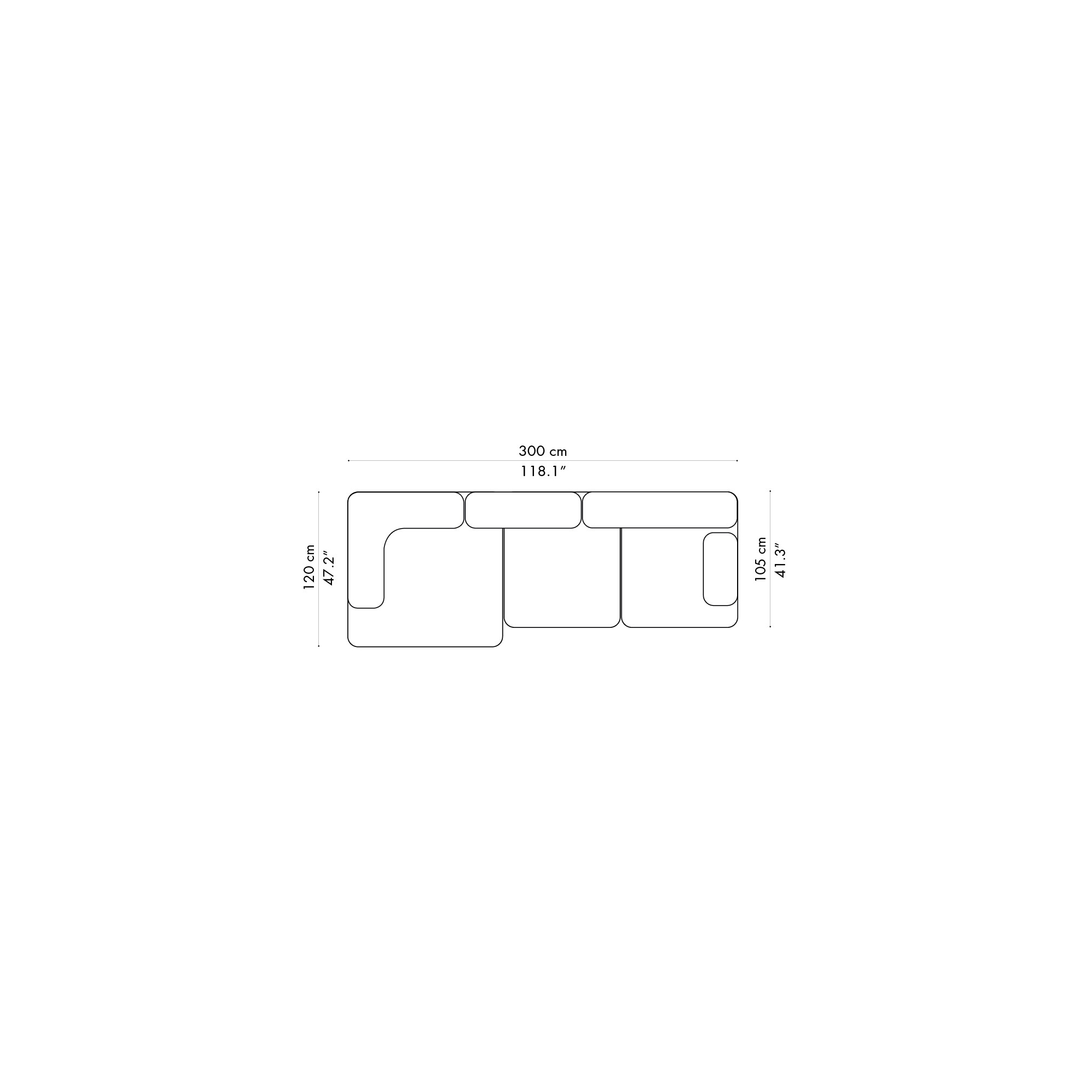 Alphabet Sofa – 3-seater – PL300-1 - Fritz Hansen