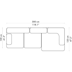 Canapé Alphabet – 3 places – PL300-2 - Fritz Hansen