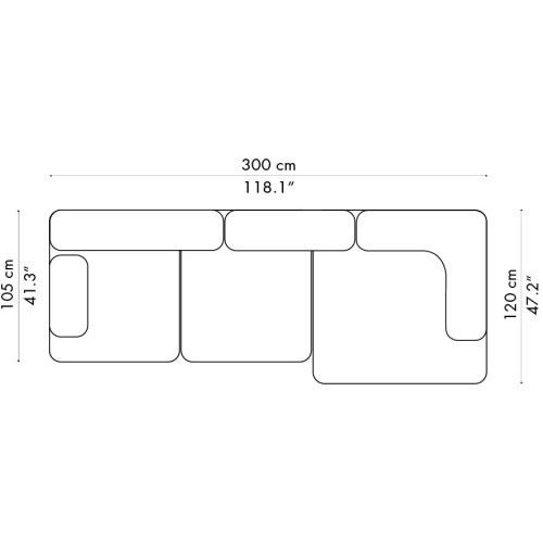 Alphabet Sofa – 3-seater – PL300-2 - Fritz Hansen