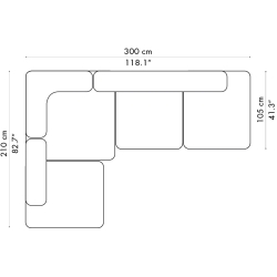 Alphabet Sofa – 4-seater – PL300-3 - Fritz Hansen