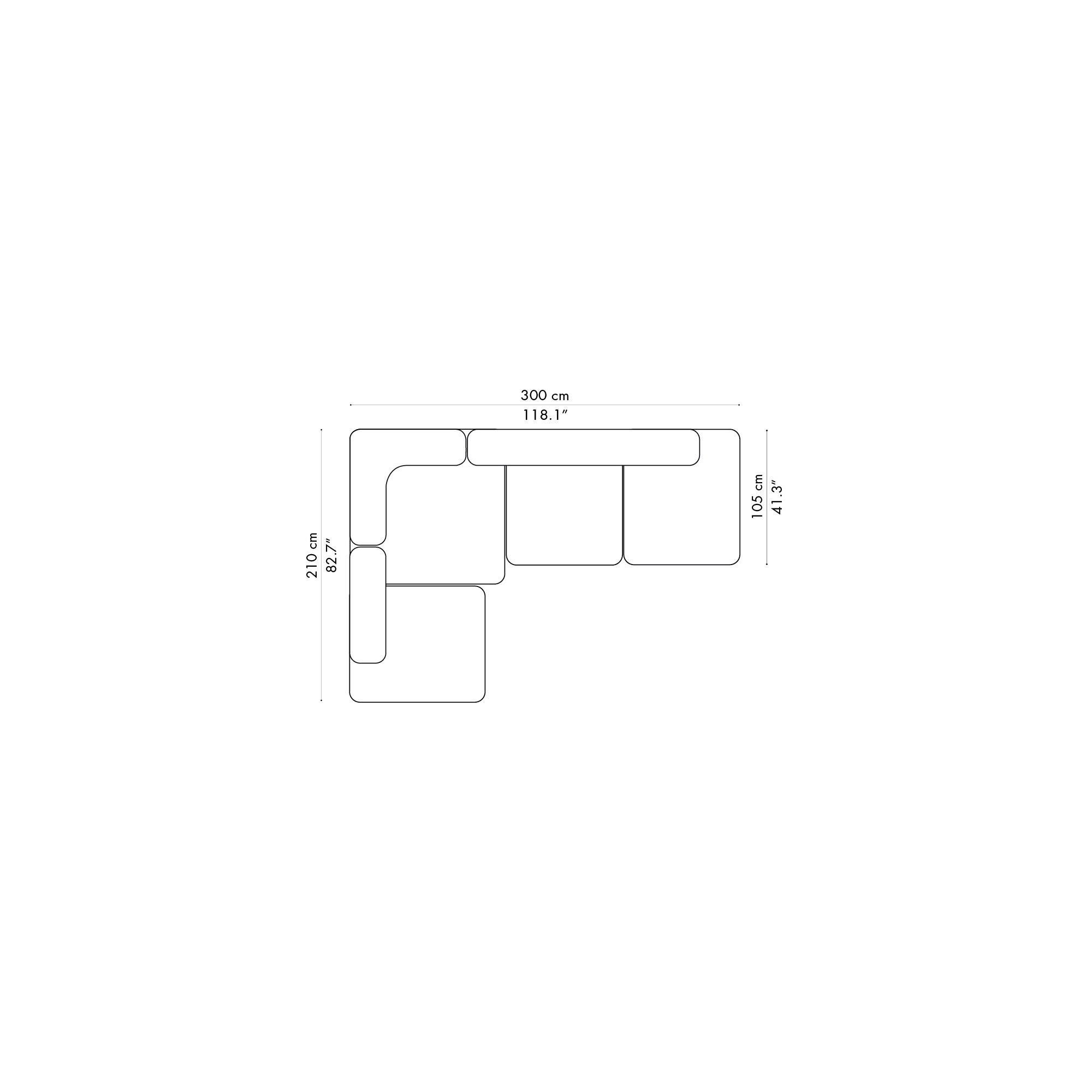 Canapé Alphabet – 4 places – PL300-3 - Fritz Hansen