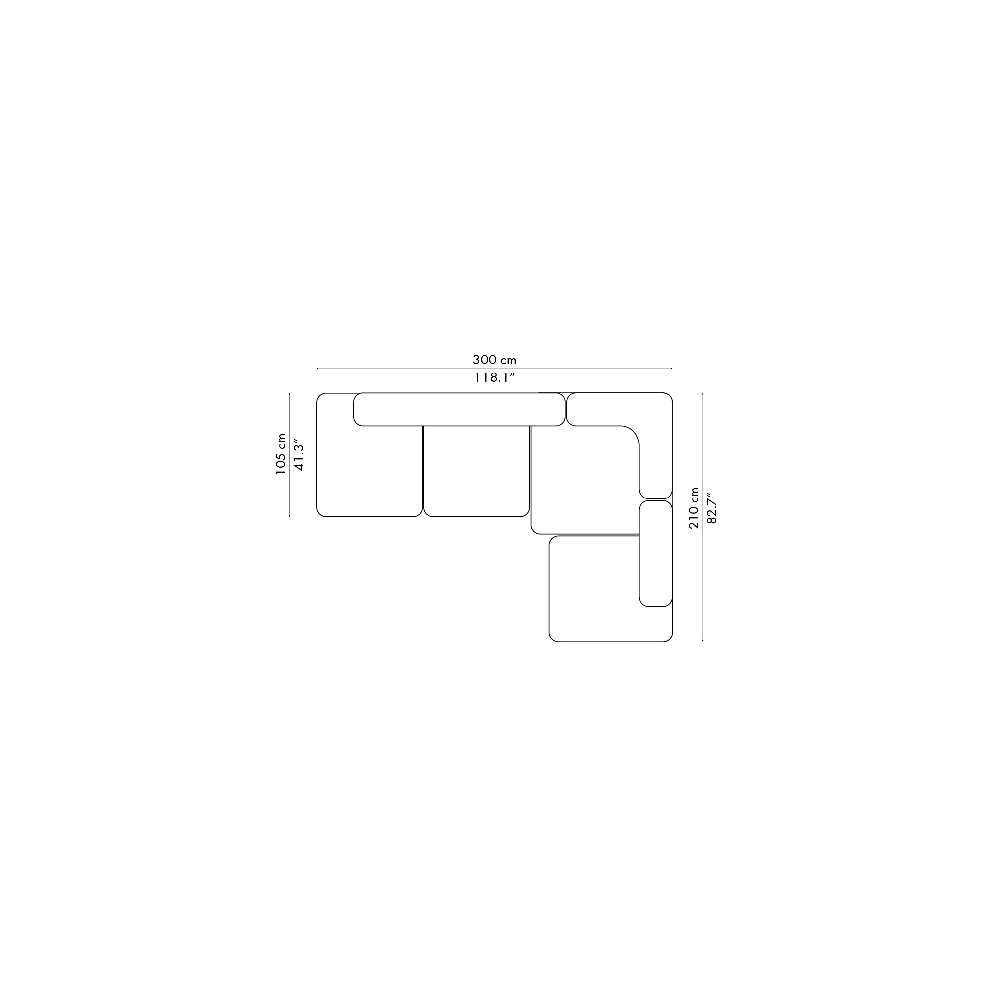 Alphabet Sofa – 4-seater – PL300-4 - Fritz Hansen