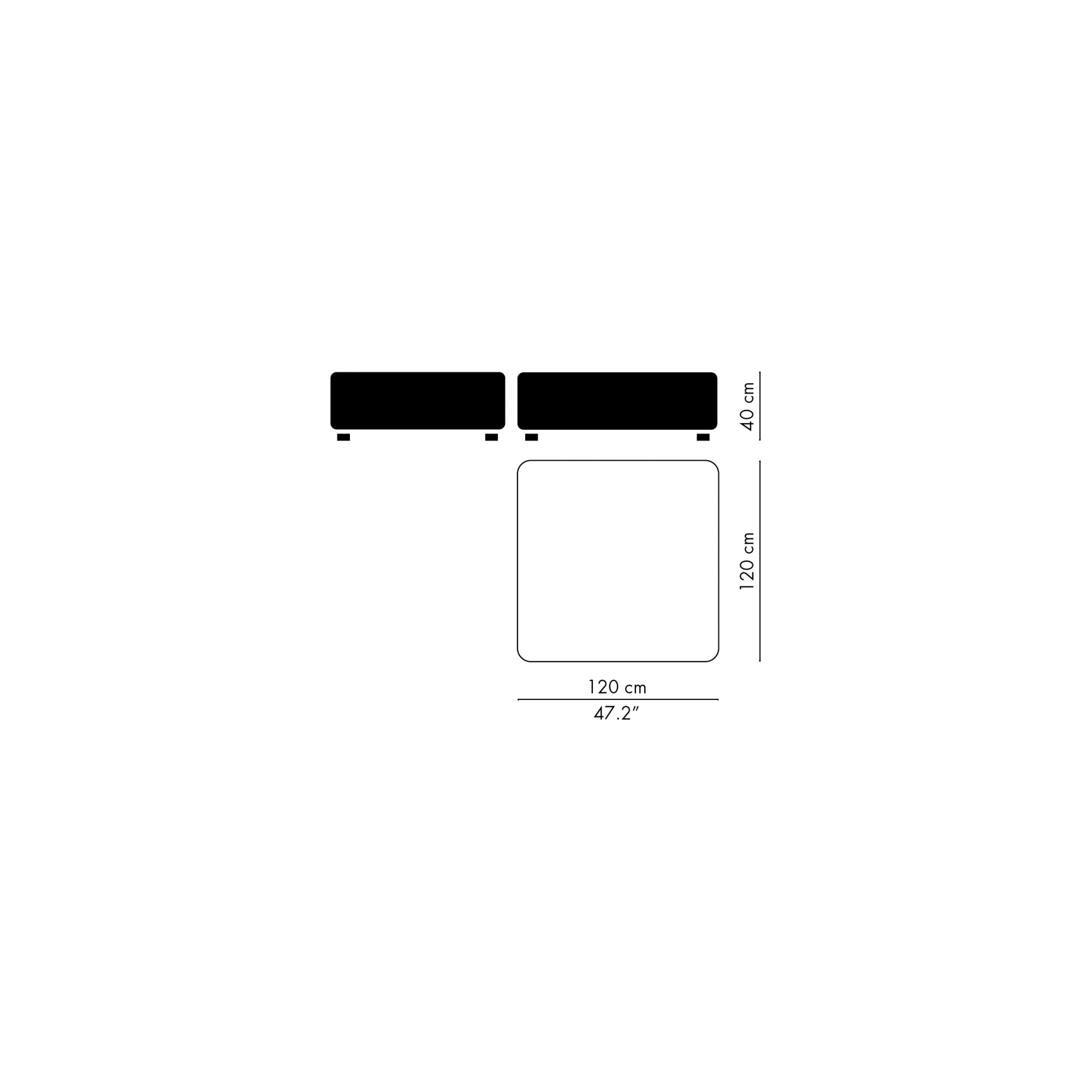 Canapé Alphabet – Assise – PL120-120 - Fritz Hansen