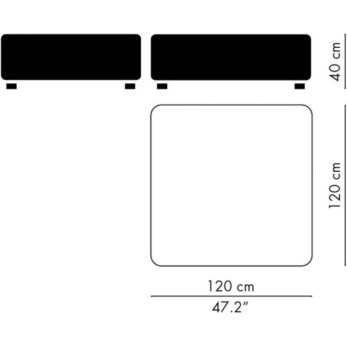 Alphabet Sofa – Seat – PL120-120 - Fritz Hansen