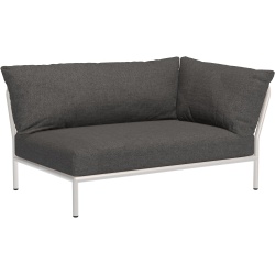 Level 2 sofa – right corner – dark grey Basic fabric (98) + muted white base (43) – Houe