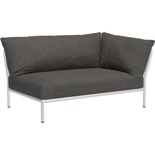 Level 2 sofa – right corner – dark grey Basic fabric (98) + muted white base (43) – Houe