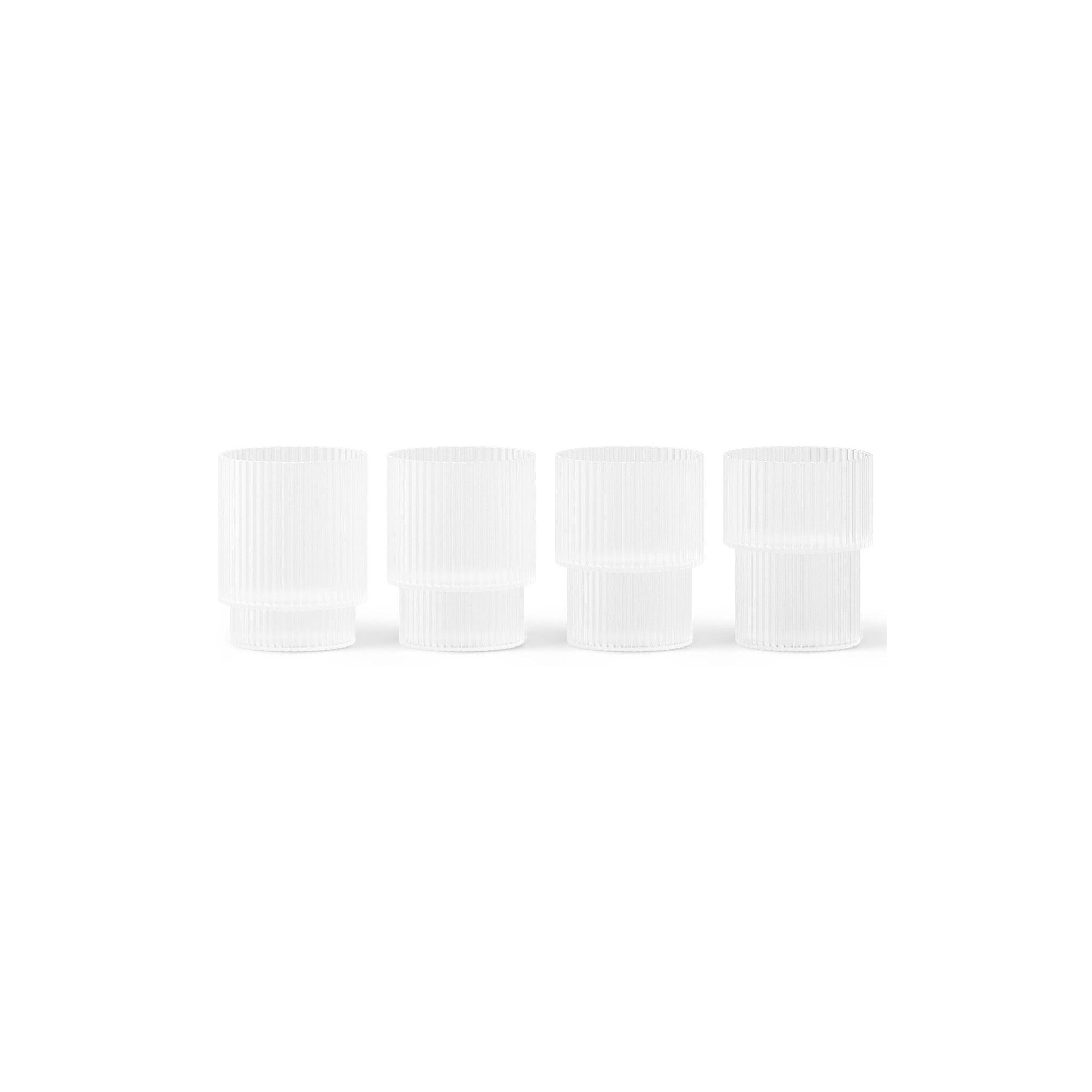 4 small glasses – frosted – Ripple - Ferm Living