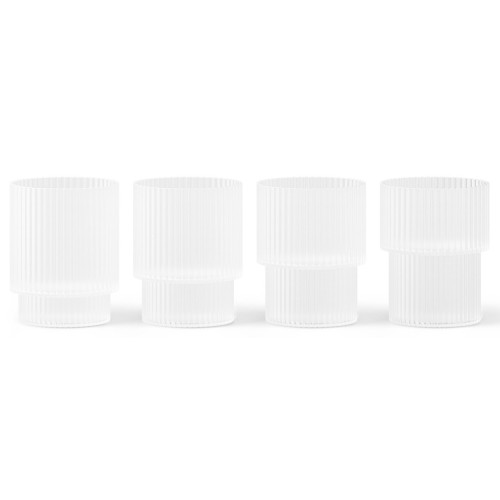 4 petits verres Ripple – givré - Ferm Living