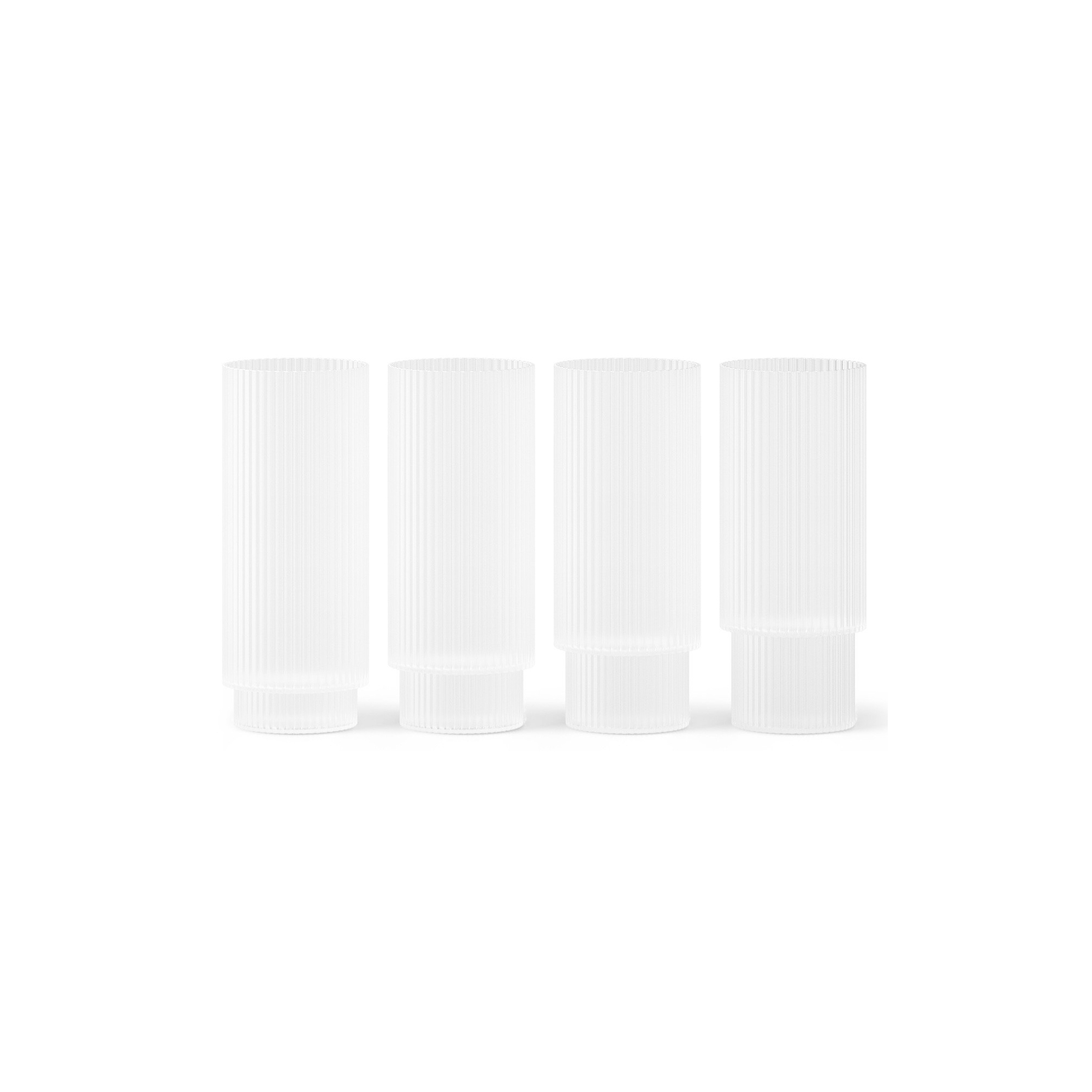 4 x frosted long drink glasses Ripple - Ferm Living