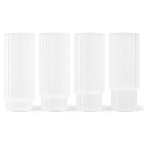 4 x frosted long drink glasses Ripple - Ferm Living