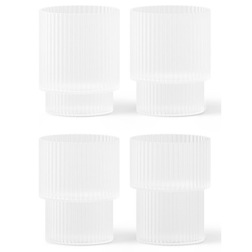 4 x verres Ripple givré - Ferm Living