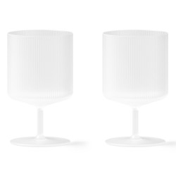 2 wine glasses – frosted – Ripple - Ferm Living