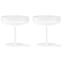 2 x Champagne saucers Ripple frosted - Ferm Living