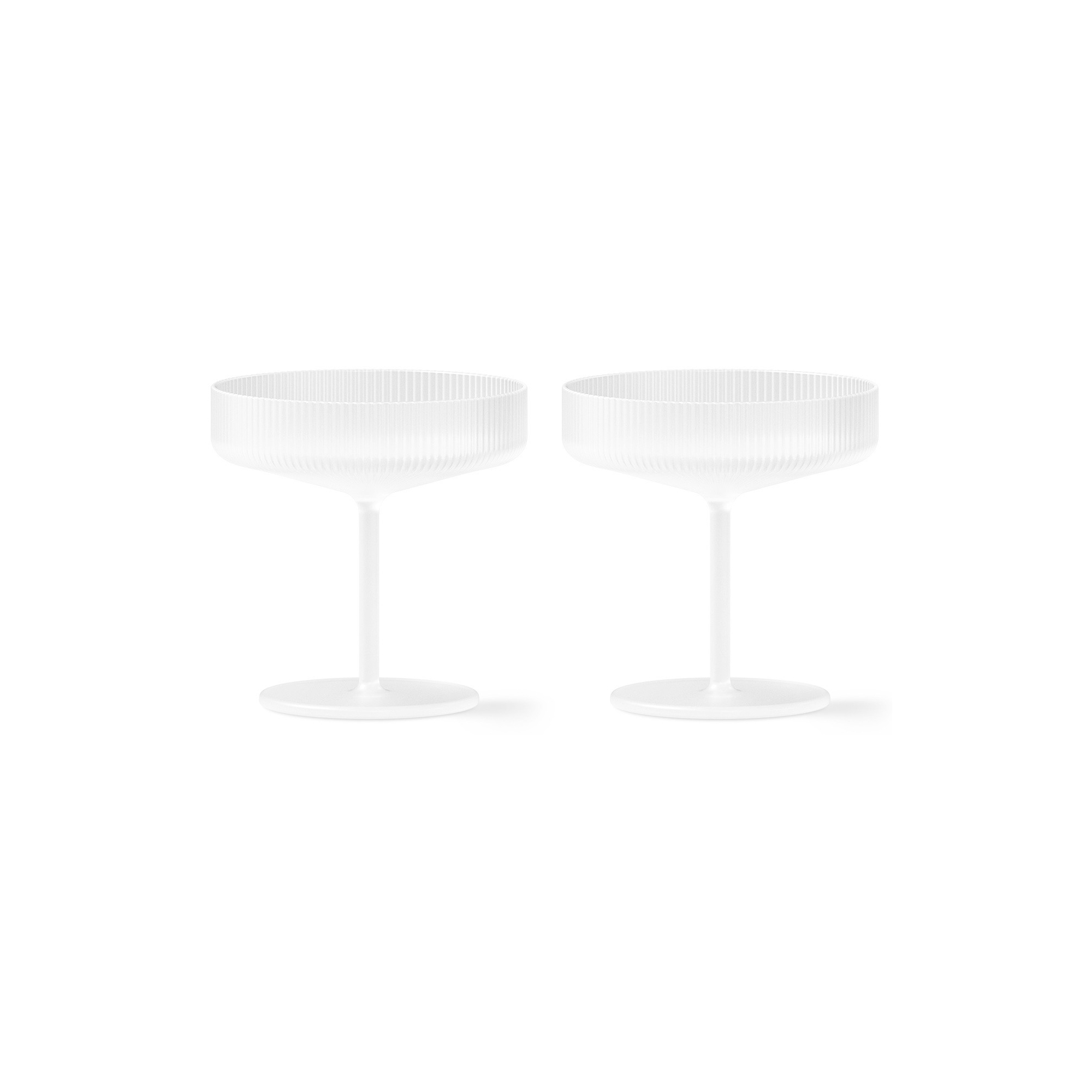 2 x Champagne saucers Ripple frosted - Ferm Living