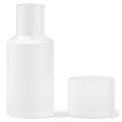 lot petite carafe + verre Ripple givré - Ferm Living