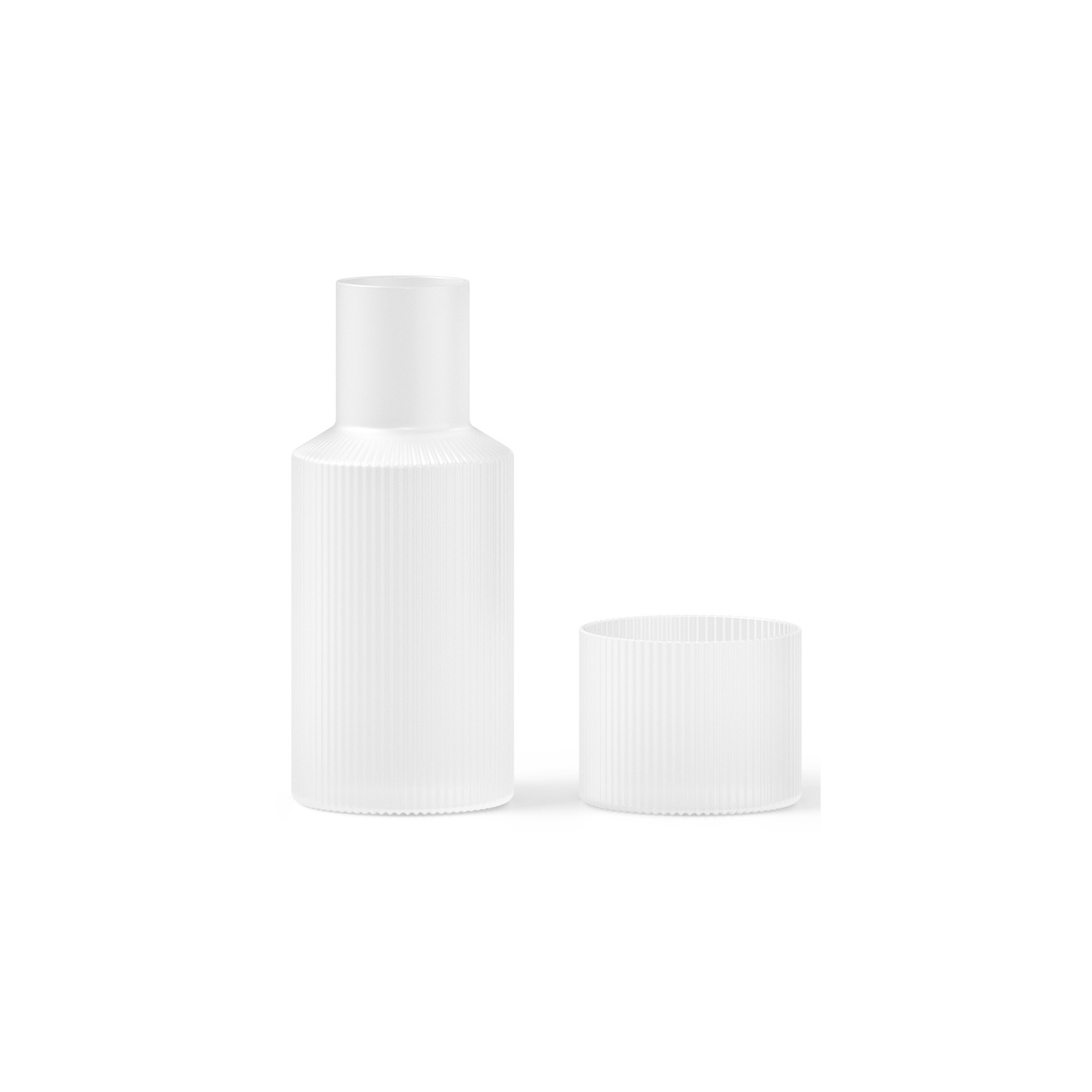 lot petite carafe + verre Ripple givré - Ferm Living