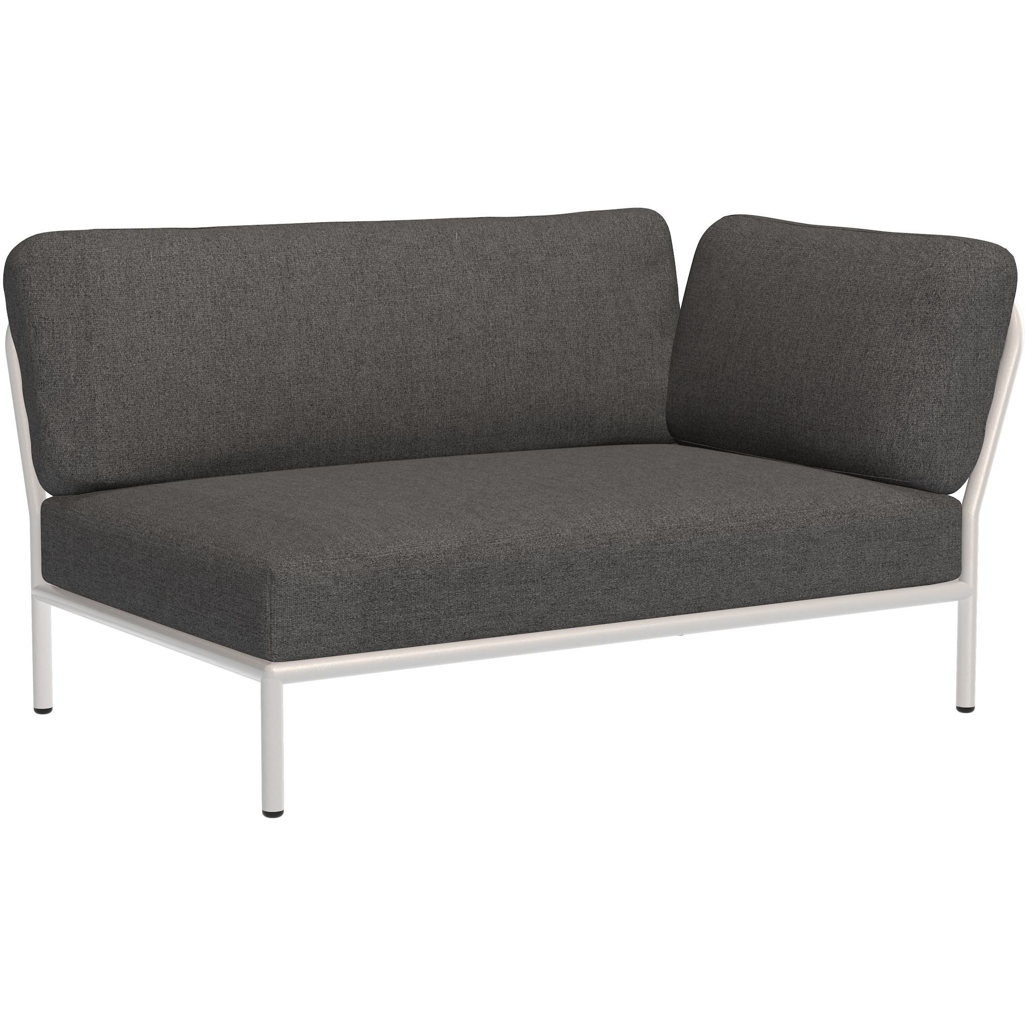 Level sofa – right corner – dark grey Basic fabric (98) + muted white base (43) – Houe