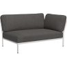 Level sofa – right corner – dark grey Basic fabric (98) + muted white base (43) – Houe