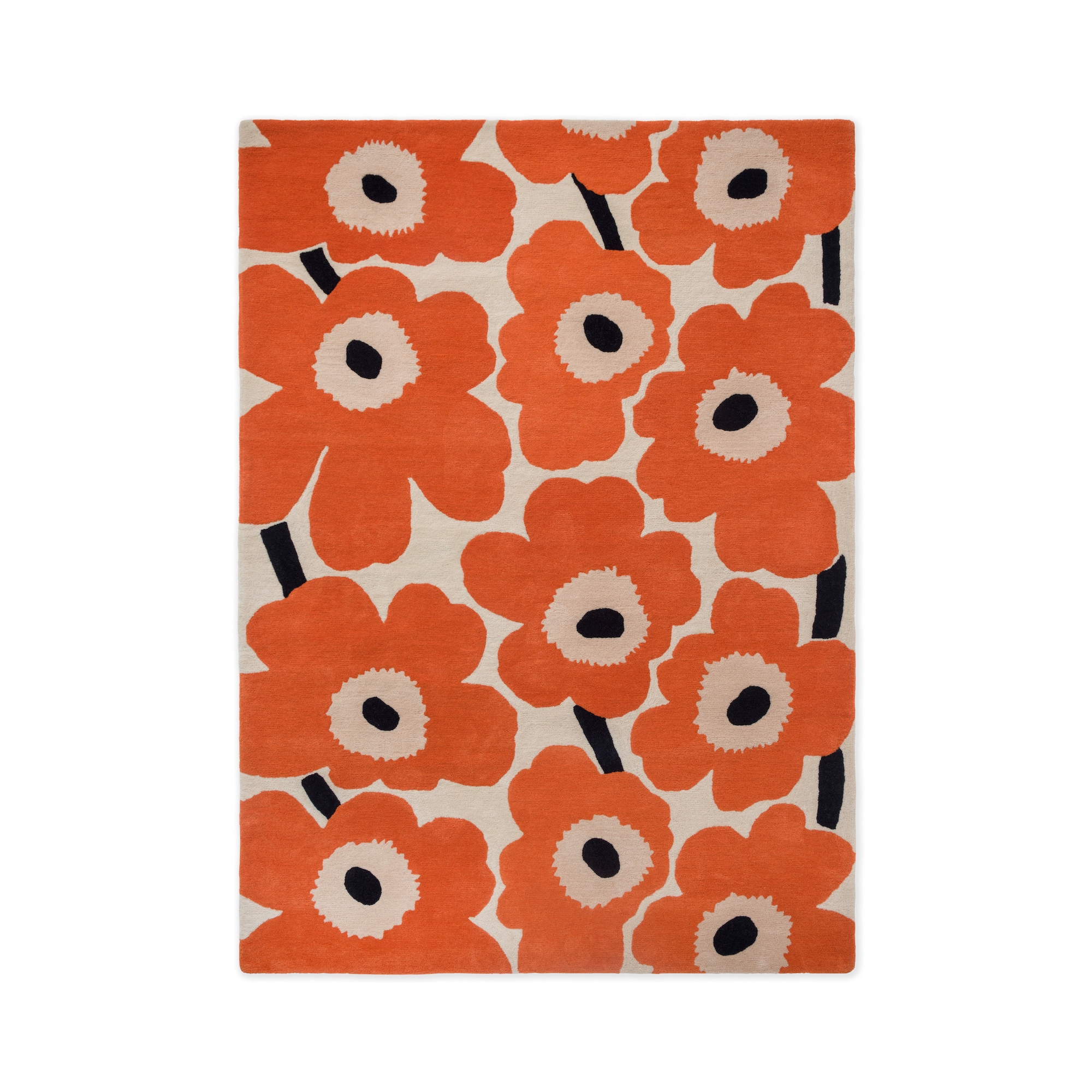 Tapis Unikko - Orange rouge - 140 x 200 cm - Marimekko / Brink & Campman