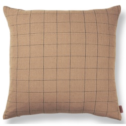 50x50 cm – Brown Cotton cushion cover– Grid - Ferm Living