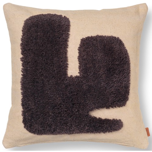 50x50 cm – Housse de coussin Lay – Sable/Marron foncé - Ferm Living