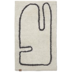 Washable mat Lay - Off-white/Coffee - Ferm Living