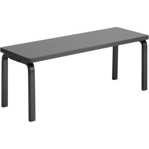 153A bench – Solid seat – Black lacquered birch - Artek