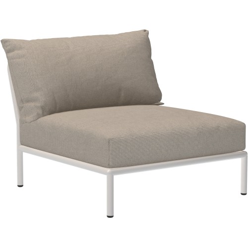 Level 2 sofa – lounge chair / central module – Ash Sunbrella Heritage fabric (92) + muted white base (43) – Houe