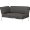 Level sofa – left corner – dark grey Basic fabric (98) + muted white base (43) – Houe