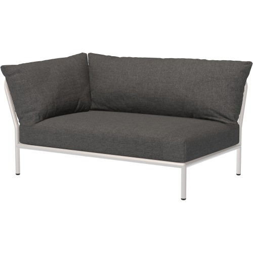 Level 2 sofa – left corner – dark grey Basic fabric (98) + muted white base (43) – Houe