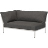 Level 2 sofa – left corner – dark grey Basic fabric (98) + muted white base (43) – Houe