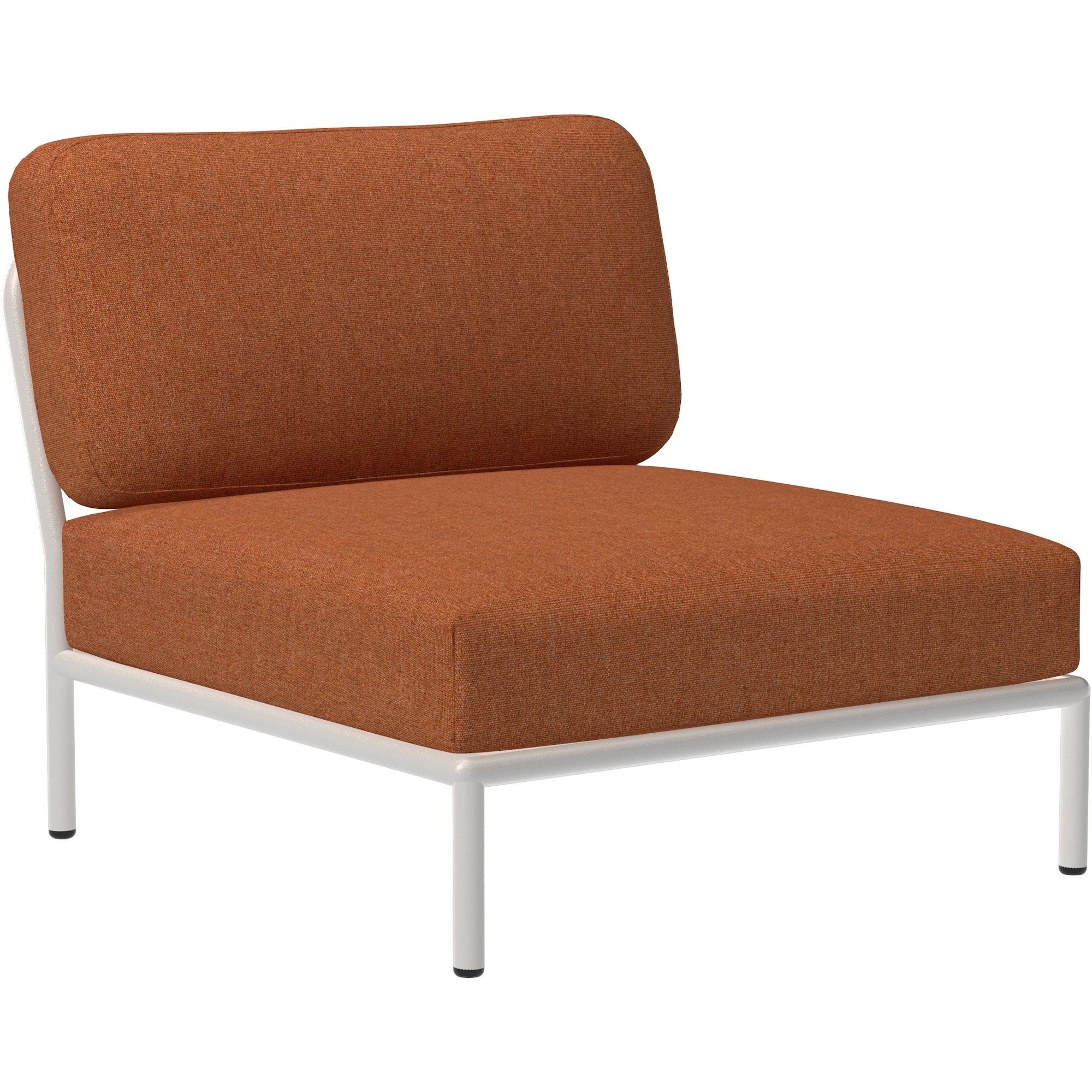 EPUISE – Canapé Level – Fauteuil / module central – Rust Heritage + Base Blanc écru - Houe