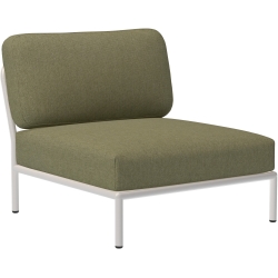 SOLD OUT – Level couch – Lounge chair / central module – Leaf Heritage + Muted White base - Houe