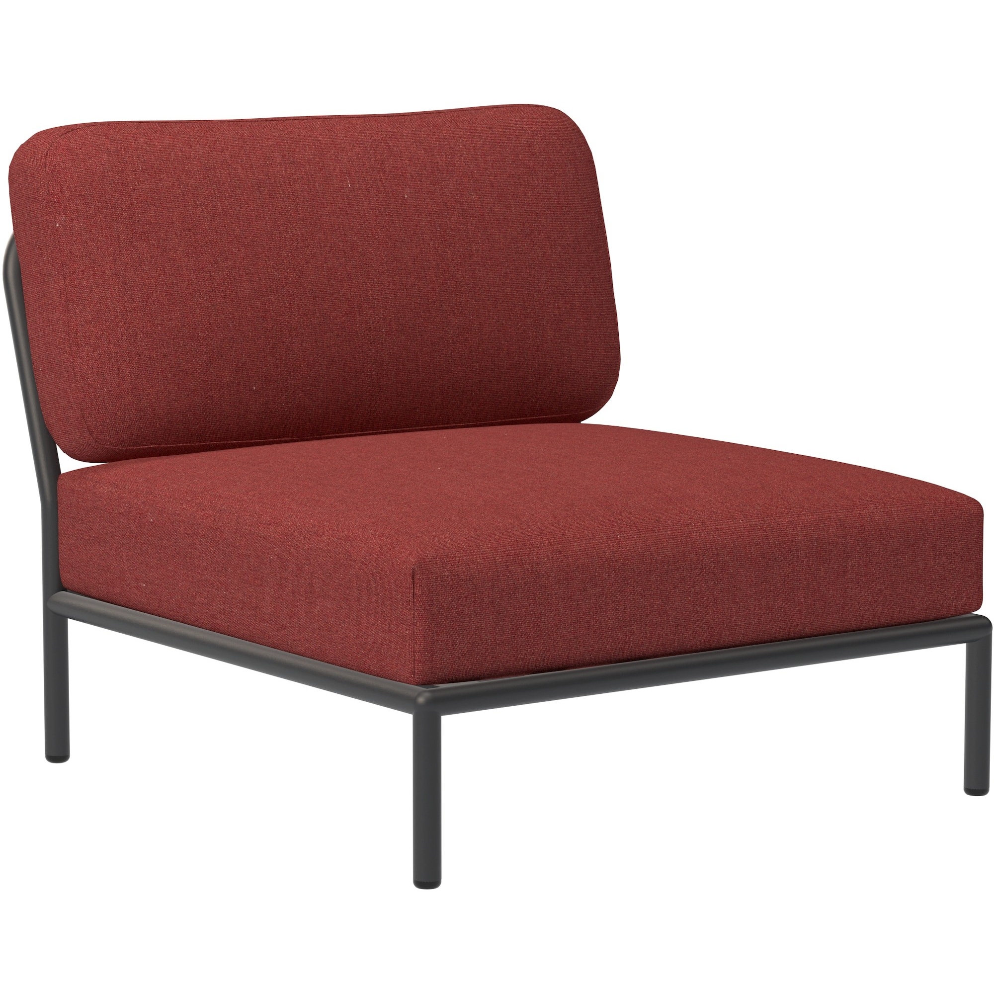 SOLD OUT – Level couch – Lounge chair / central module – Scarlet Heritage + Dark Grey base - Houe