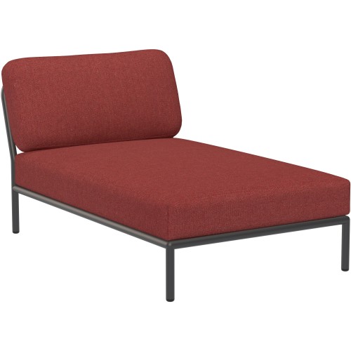 EPUISE – Canapé Level – Chaise longue – Scarlet Heritage + Base Gris foncé - Houe