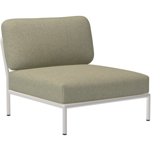 EPUISE – Canapé Level – Fauteuil / module central – Moss Heritage + Base Blanc écru - Houe