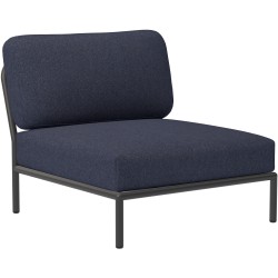 EPUISE – Canapé Level – Fauteuil / module central – Indigo Heritage + Base Gris foncé - Houe