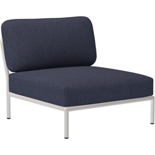 EPUISE – Canapé Level – Fauteuil / module central – Indigo Heritage + Base Blanc écru - Houe