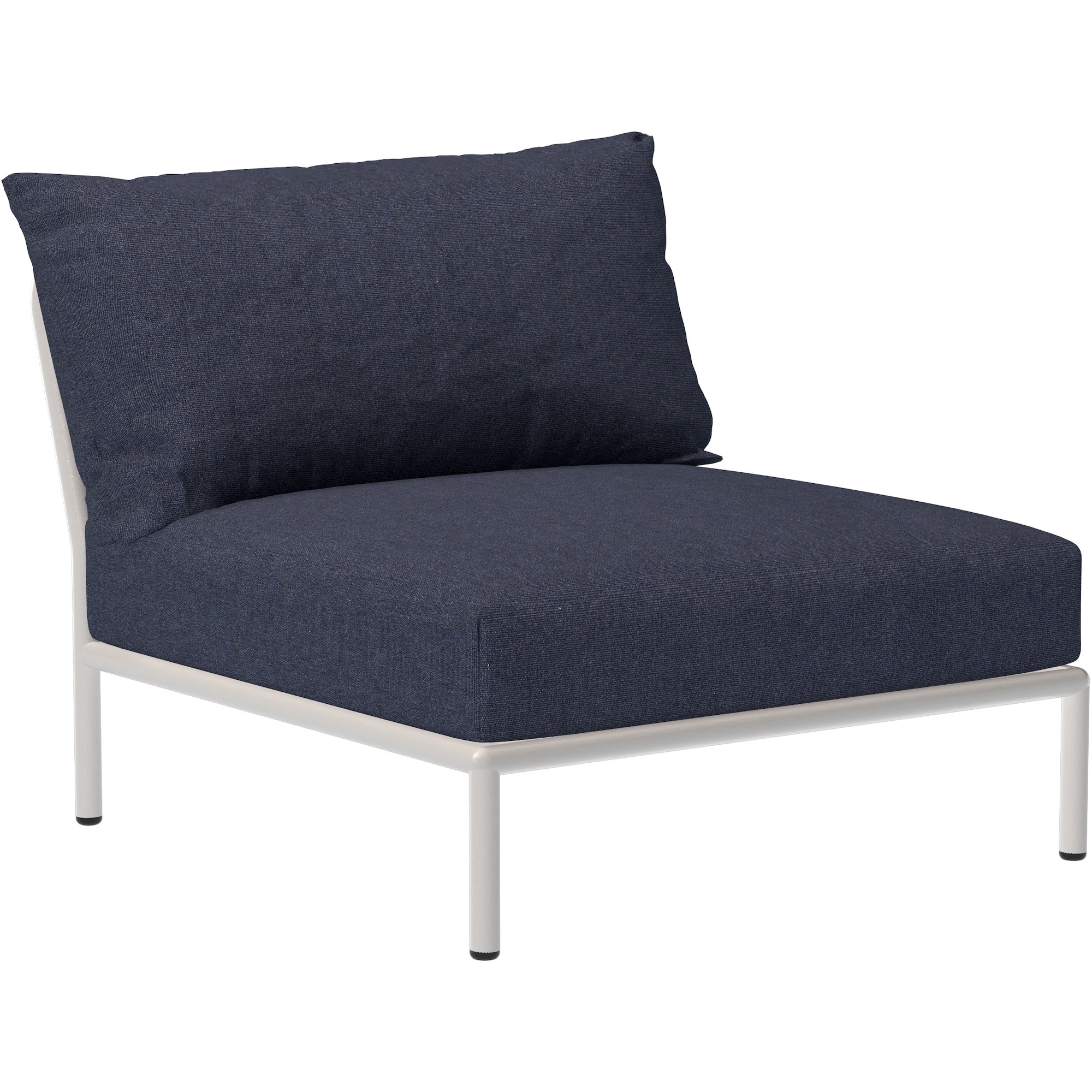 EPUISE – Canapé Level 2 – Fauteuil / module central – Indigo Heritage + Base Blanc écru - Houe