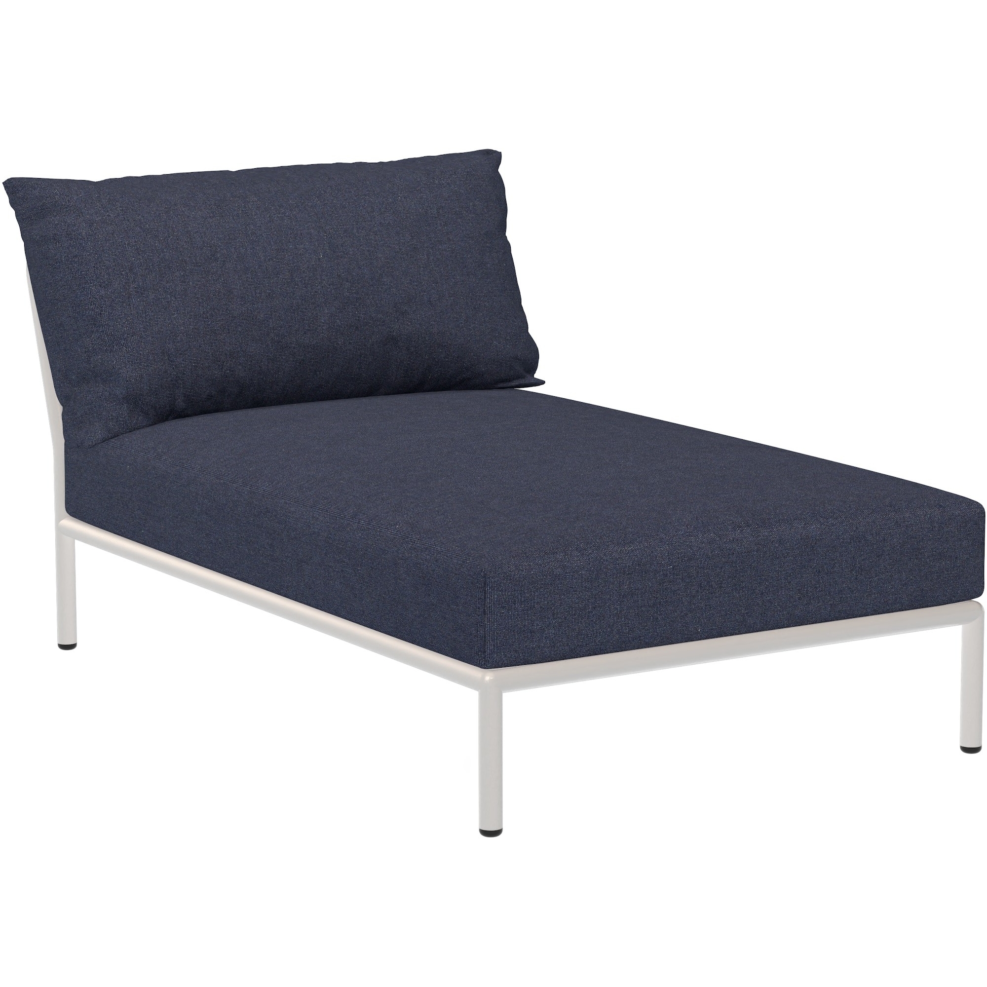 EPUISE – Canapé Level 2 – Chaise longue – Indigo Heritage + Base Blanc écru - Houe