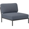 SOLD OUT – Level couch – Lounge chair / central module – Sky Heritage + Dark grey base - Houe