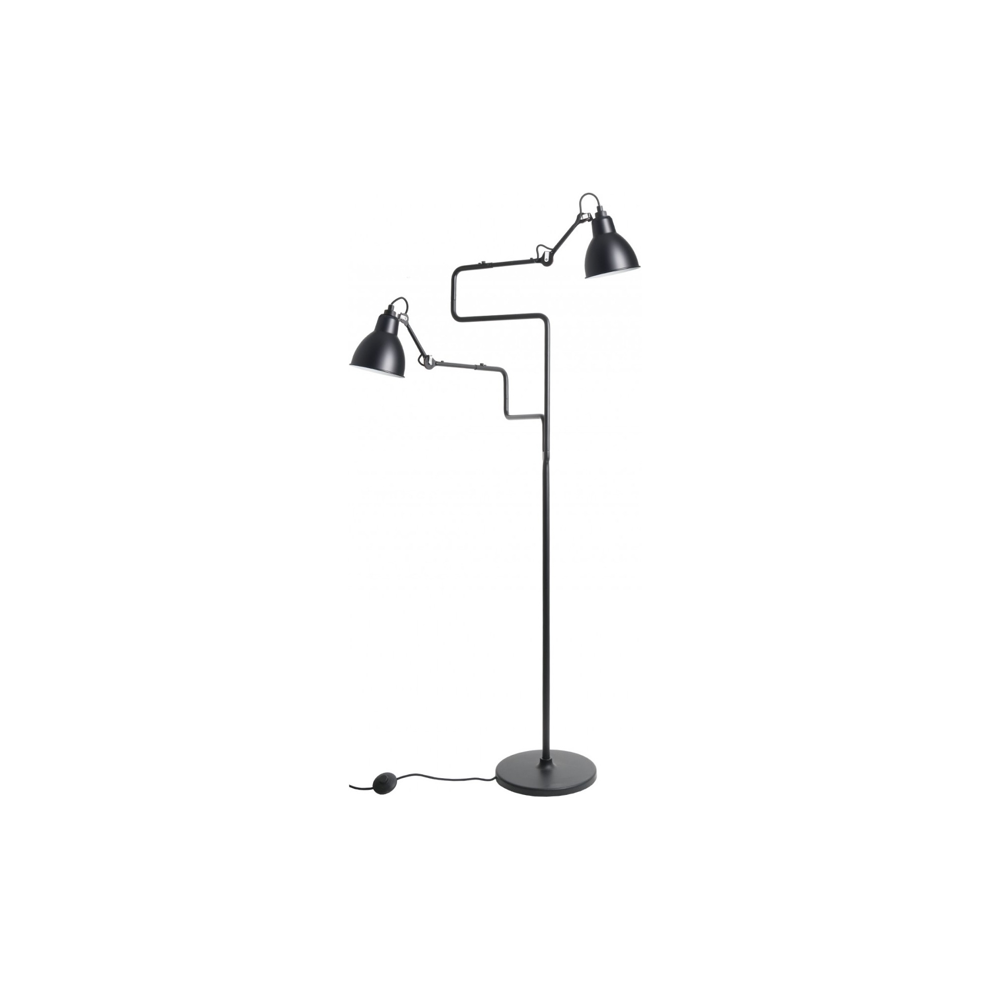 Lampadaire Gras 411 Double – Noir / Rond noir - DCW éditions