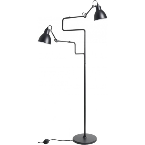 Lampadaire Gras 411 Double – Noir / Rond noir - DCW éditions