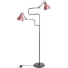 Gras 411 Double Floor lamp – Black / Round red - DCW éditions