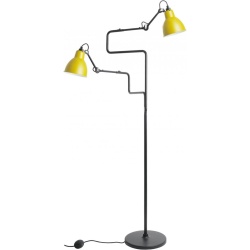 Lampadaire Gras 411 Double – Noir / Rond Jaune - DCW éditions