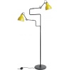 Gras 411 Double Floor lamp – Black / Round yellow - DCW éditions