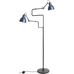 Gras 411 Double Floor lamp – Black / Round blue - DCW éditions