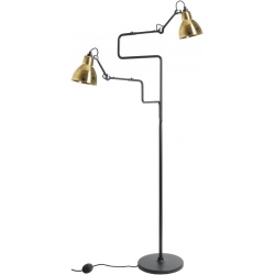 Gras 411 Double Floor lamp – Black / Round brass - DCW éditions